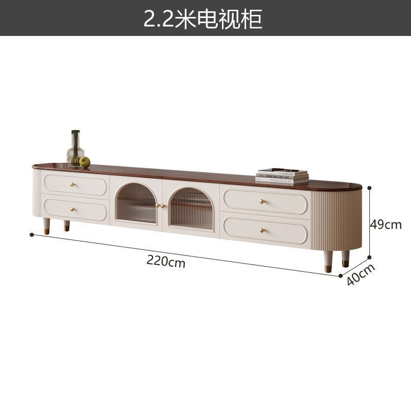 中法式复古全实木茶几电视柜组合现代简约小户型古风胡桃木电视柜