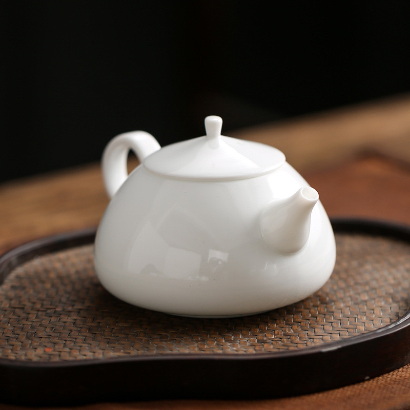 西施壶玉瓷茶壶盖碗陶瓷功夫大号泡茶过滤单壶德化白瓷茶具