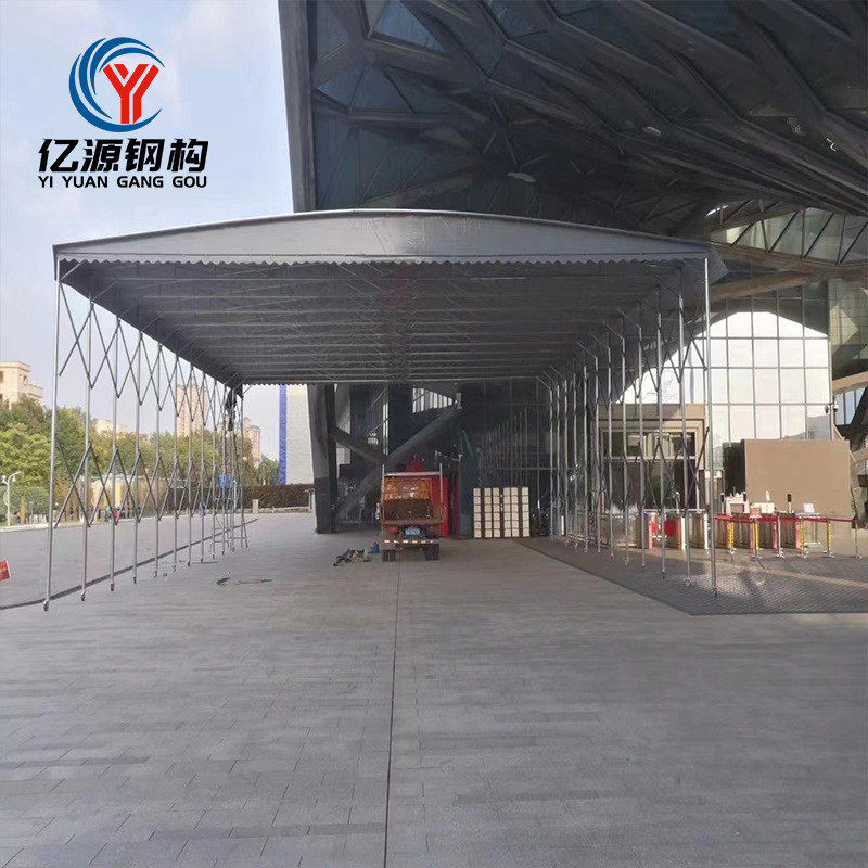 定制推拉雨棚户外篮球场遮阳蓬伸缩式仓库活动物流防雨折叠帐篷