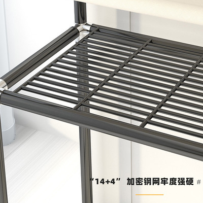 简易衣柜出租房家用卧室布衣柜全钢架组装抽屉拉链款衣橱结实耐用