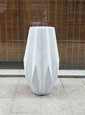 仿真折纸形状玻璃钢落地大花瓶公司前台酒店会所大厅现代花艺摆设