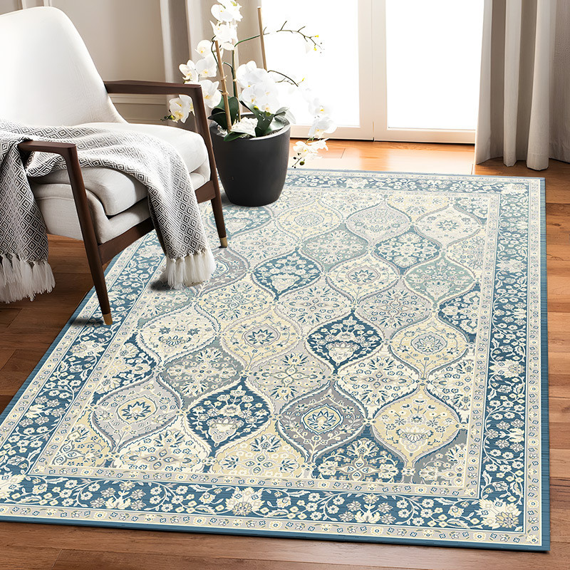 客厅地毯厂家批发可折叠水洗沙发茶几毯复古美式地垫子