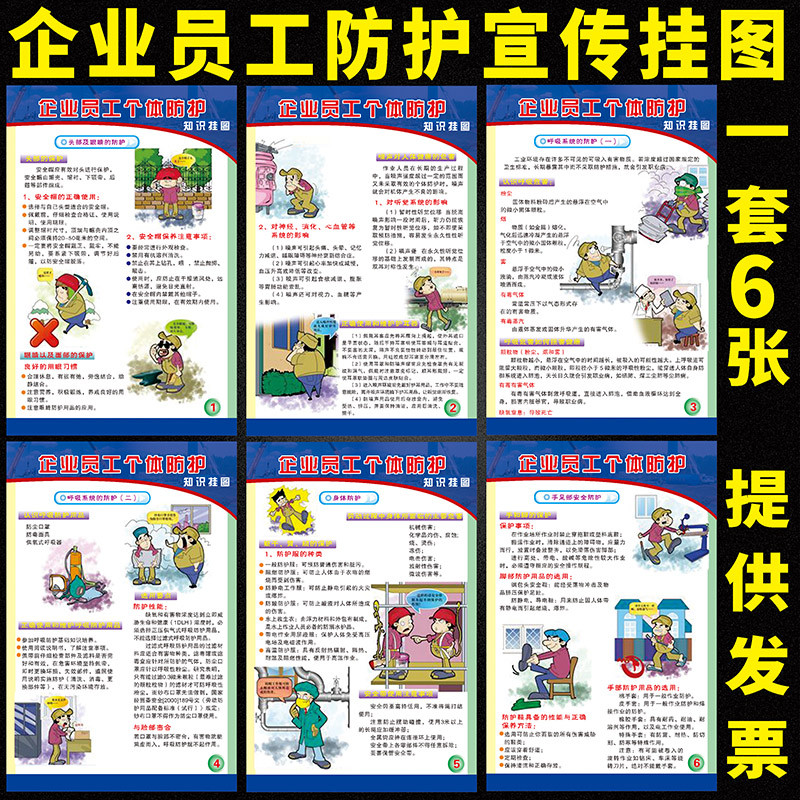安全生产宣传墙贴个人防护用品使用与维护 工厂企业管理海报挂图