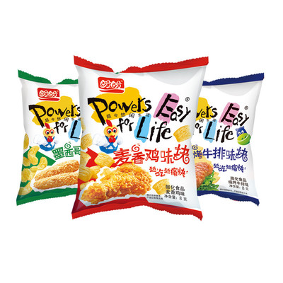 新货盼盼麦香鸡味块8g*20小包 墨西哥/烧烤牛排味膨化零食品大礼