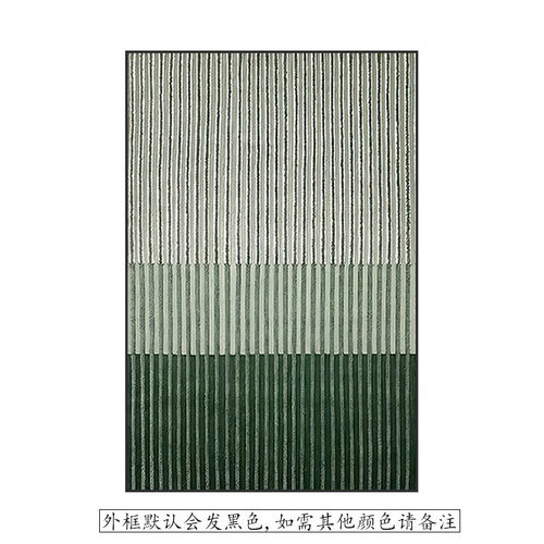 简约现代客厅玄关装饰画绿色渐变条纹挂画卧室床头壁画竖版小众