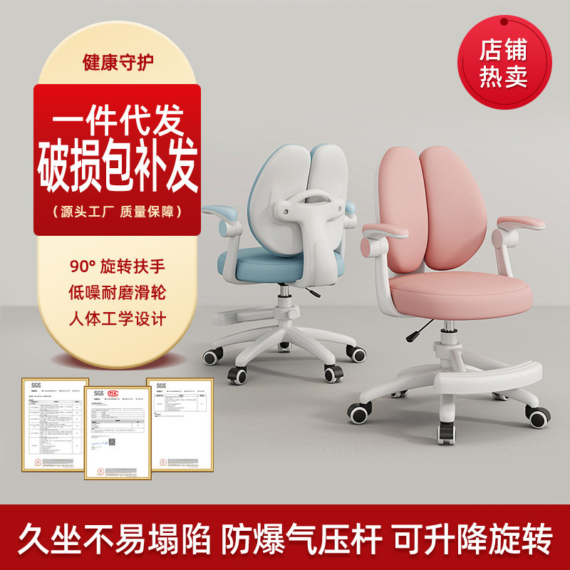 儿童学习椅可升降调节矫正坐姿靠背凳子小学生书桌椅子家用写字椅