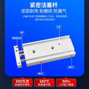 32X40 70厂家直供 TR20 热销双杆双轴活塞气缸CXSM