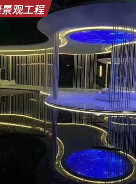 不锈钢景观架钢结构廊雕塑装饰户外公园铁艺异形长廊凉亭定制