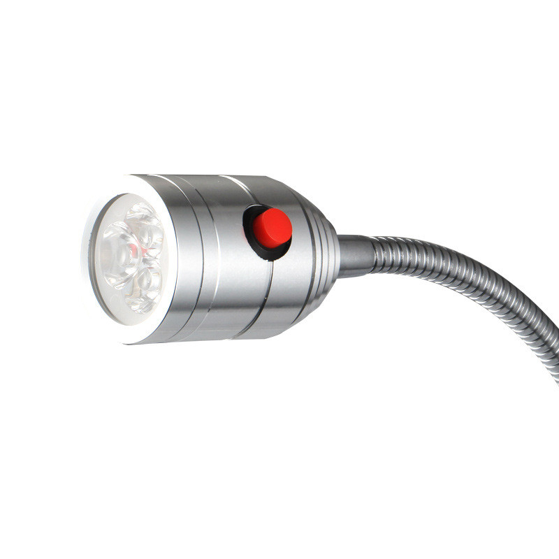 九家底座机床工作灯3w24v螺丝固定led万向电镀软管灯厂家直销