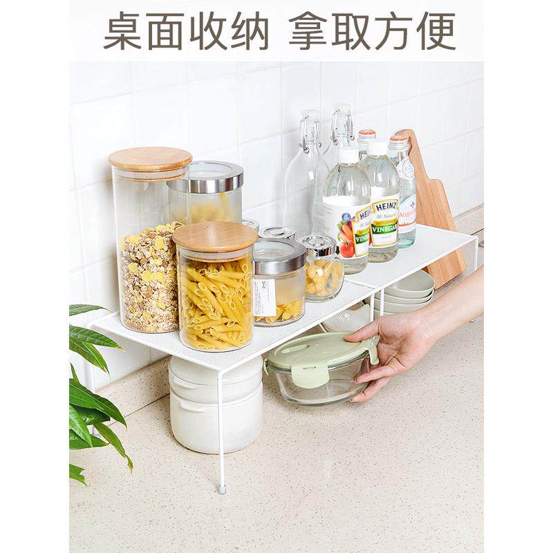 0wyv碗柜置物架厨房柜子伸缩杯子锅具碗碟收纳架橱柜内隔板分层储