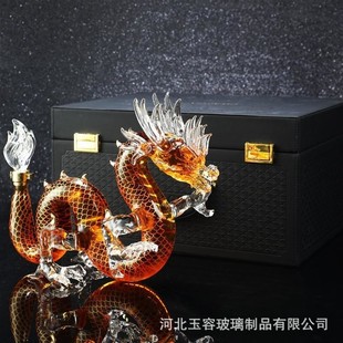 热销十二生肖酒瓶玻璃醒酒器高硼硅玻璃泡酒瓶酒瓶龙瓶动物空心