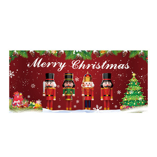 圣诞节日车库背景布圣诞老人氛围感车横幅装饰挂布库门