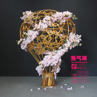 铁艺大型商场热气球挂件户外草坪大型开业摆件酒店大堂售楼处挂饰