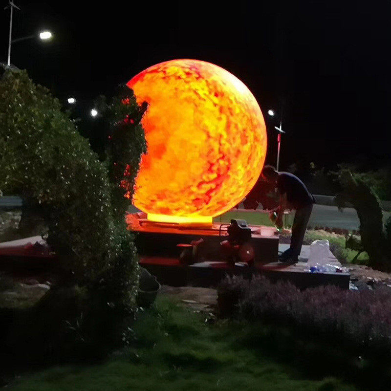 发光星球月球商场透光装饰大号星球景区石材质按需制作尺寸月球