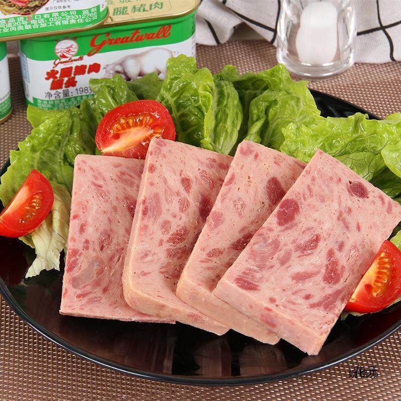新货长城牌中华小白猪火腿猪肉罐头即食午餐肉火锅伴侣速食食品