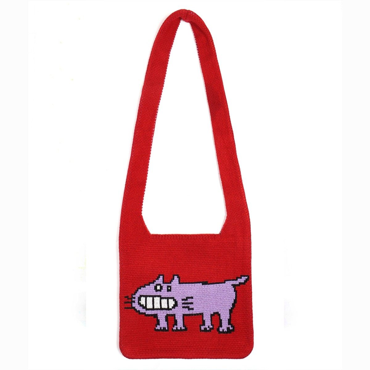 《开心的猫咪》编织可爱单肩包小众卡通毛线撞色女潮个性斜挎包,箱包皮具/热销女包/男包,通用款女包,淘宝优惠券,粉丝福利购,淘宝优惠卷