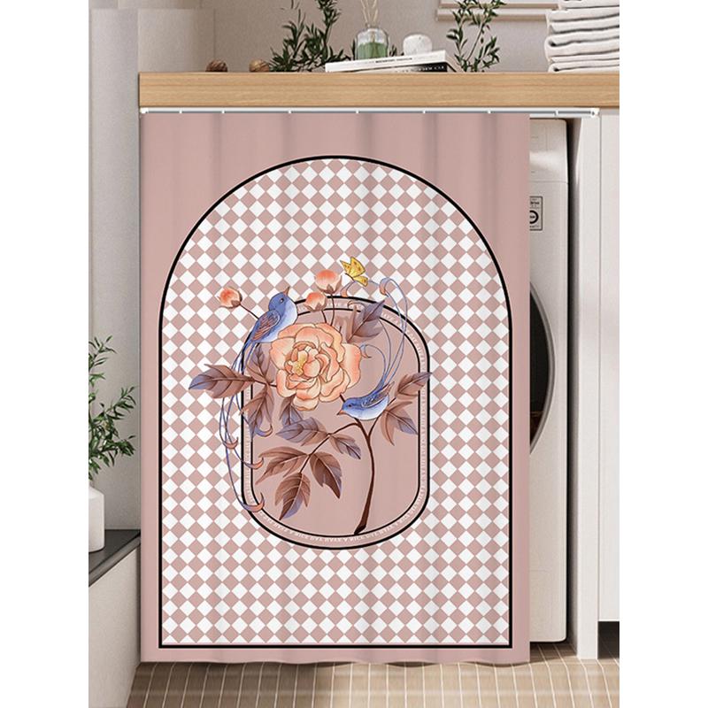 3EW1滚筒洗衣机遮挡帘滑轨阳台防尘帘洗衣台柜子防水布全遮光拉帘
