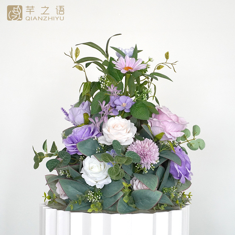 路引婚庆仿真花地花花艺装饰花球酒店花墙路引花婚礼成品