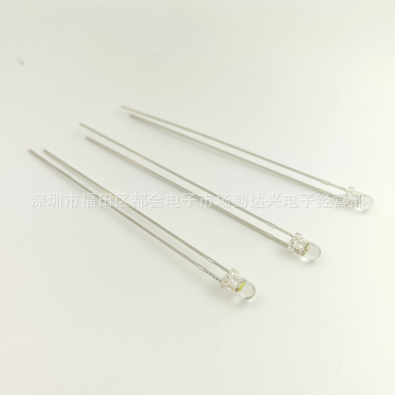 F3白发红超长脚53mm高亮3mm圆头加长脚53mm白发红led指示灯珠