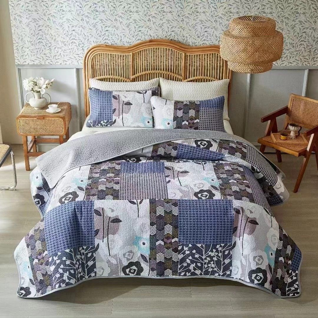 厂家直销美式夹棉加厚三件套被绗缝数码印花三件套夹棉印花被,床上用品,床品套件/四件套/多件套,淘宝优惠券,粉丝福利购,淘宝优惠卷