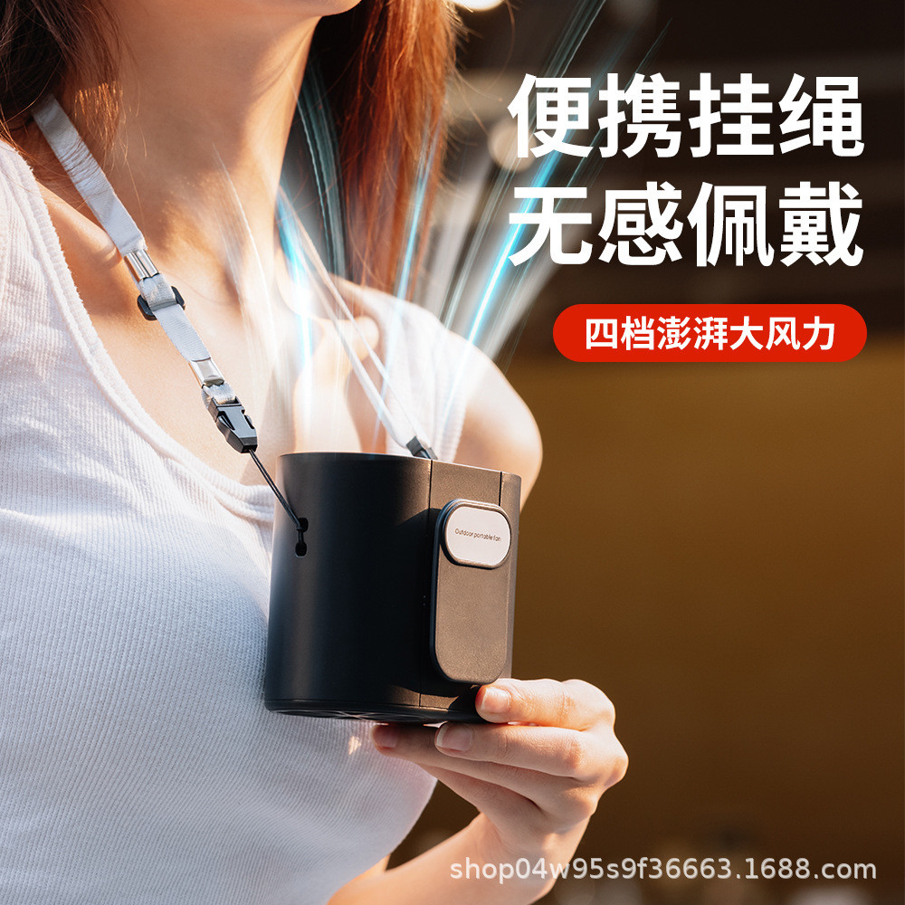 小型USB挂腰风扇户外多功能便携式懒人迷你大风力挂脖电风扇可爱