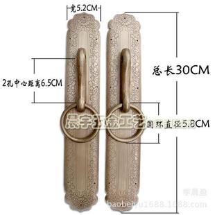 热销晨宇中式 30c 门环铜拉手直条大门环铜大门门牌仿古拉手cyg032