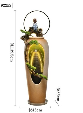 新中式禅意根雕摆件客厅招财装饰流水家居景观加湿器喷泉田园落地