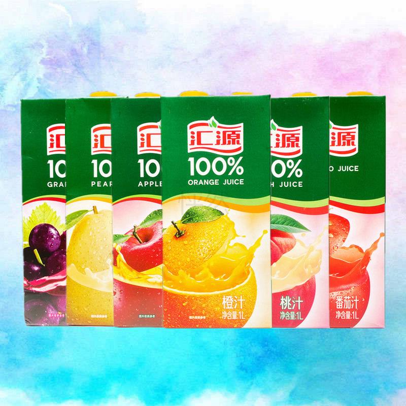 新货果汁1L*2盒网红浓缩纯果汁橙汁葡萄苹果番茄桃汁梨汁活动聚餐