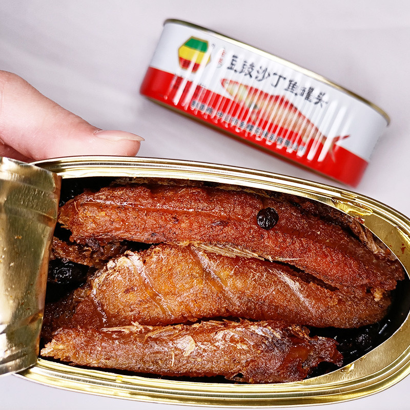新日期金樱花沙丁鱼罐头184g户外鱼肉罐头即食下饭菜海鲜罐头零食