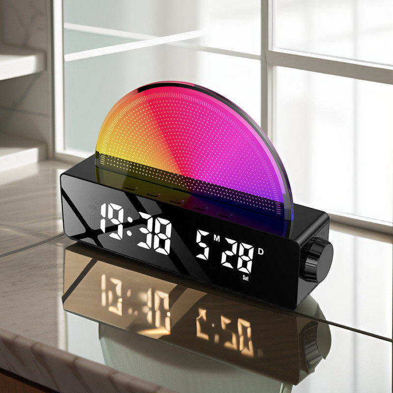 KBTWEILING新款USB镜面电子钟床头创意闹钟温度 七彩氛围灯数字钟,家居饰品,台钟/闹钟,淘宝优惠券,粉丝福利购,淘宝优惠卷