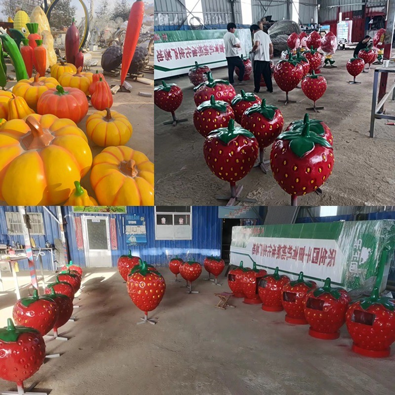 玻璃钢水果草莓雕塑蔬菜西瓜白菜摆件玻璃钢异形雕塑生产代加工