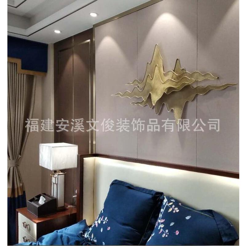 批发立体山影墙壁挂饰金色玄关铁艺壁饰客厅餐厅创意墙上装饰