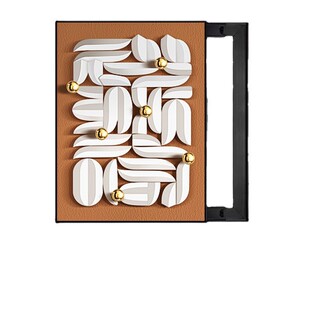 定制实物画立体手绘皮革玄关壁画酒店样板间挂画竖版电表箱装饰画