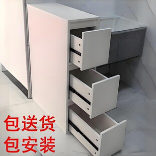 浴室半墙柜卫生间隔断柜干区湿区一体柜储物柜洗手台侧边柜抽拉柜
