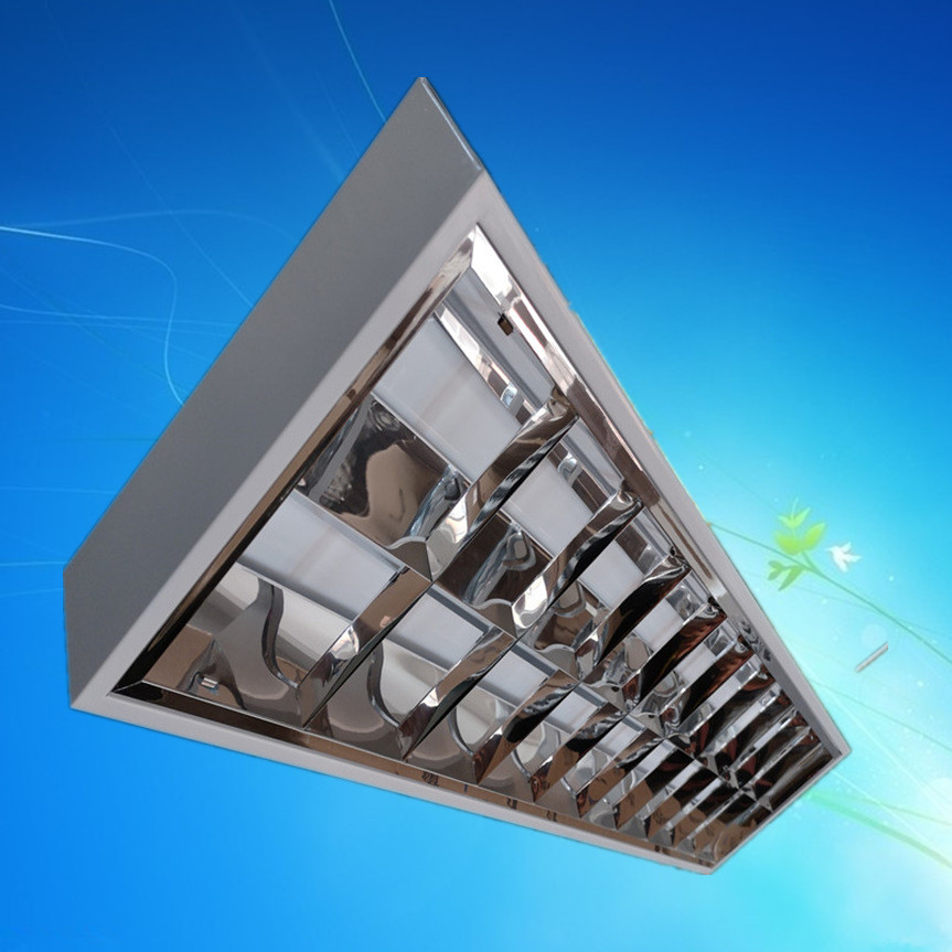 调顺格栅灯led灯盘t8明装v型厂家盘吸顶灯300*1200led灯架