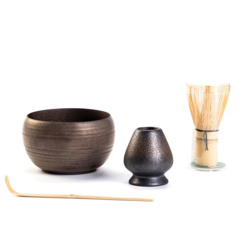 热销日式抹茶茶具套装抹茶色茶茶碗陶瓷百本立茶筅彩盒抹筅立整套