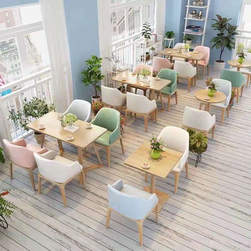 热销皮革面现代简约风餐椅木骨白蜡木餐桌椅客厅架办公休闲实木椅