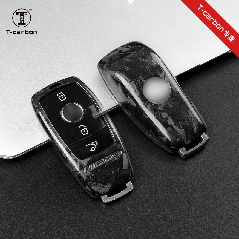 【真碳纤维材料】T-carbon适用奔驰GLA/E300GLC/GLE/G63AMG钥匙套
