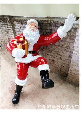 玻璃钢圣诞老人户外摆件圣诞节装修摆件雪人卡通商场美陈雕塑鹿