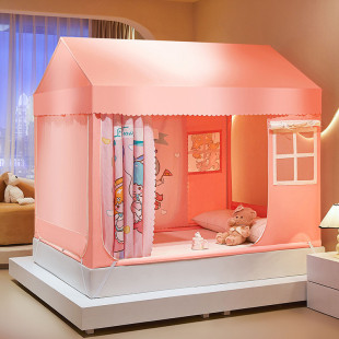 卡通库洛米回底防摔2025新款卧室蚊帐家用儿童房室内床上帐篷遮光