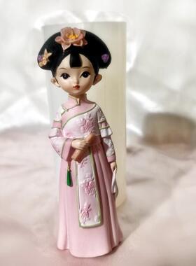 i6cv3d风古风娃娃硅胶模具立体石膏娃娃模具香薰蜡烛滴胶模