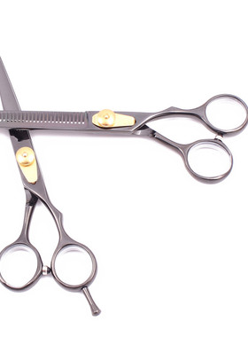 定制专业理发剪平剪牙剪黑蓝彩金紫色美发剪刘海打薄套装工具