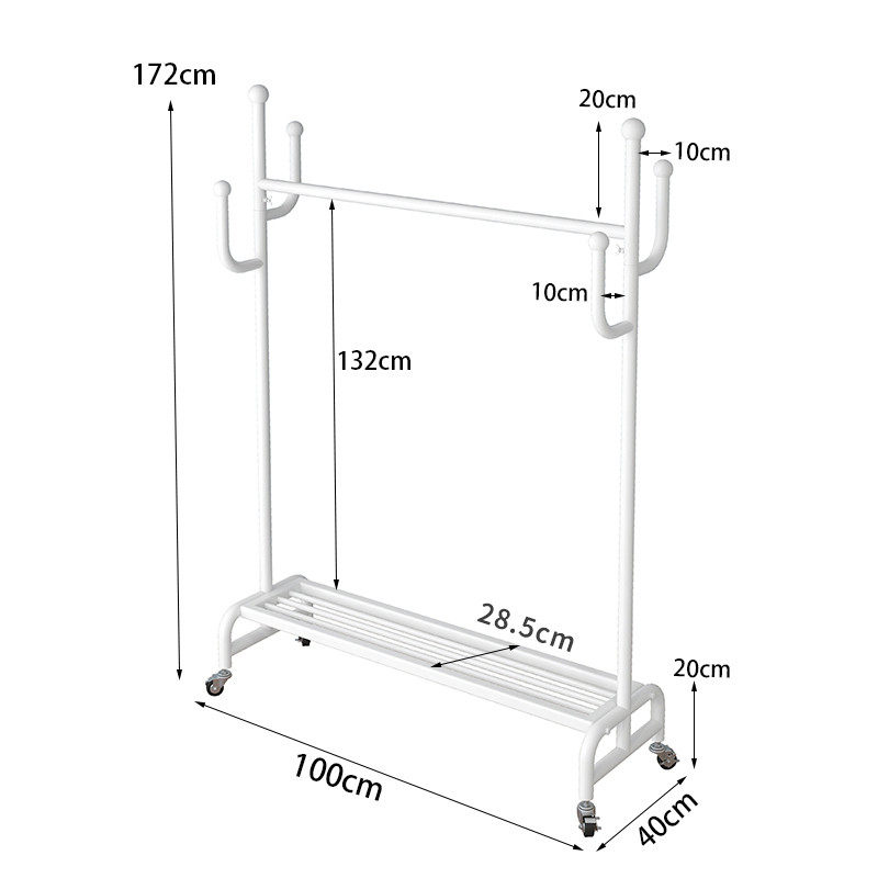 fnn1简约时尚多功能移动带落地式晾晒衣架室内外落地阳台架衣帽架