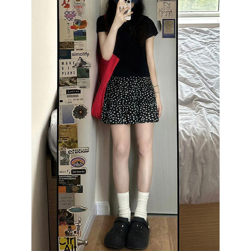 黑色碎花女夏季薄款胖妹妹mm遮胯显瘦梨形身材a字,女装/女士精品,大码半身裙,淘宝优惠券,粉丝福利购,淘宝优惠卷