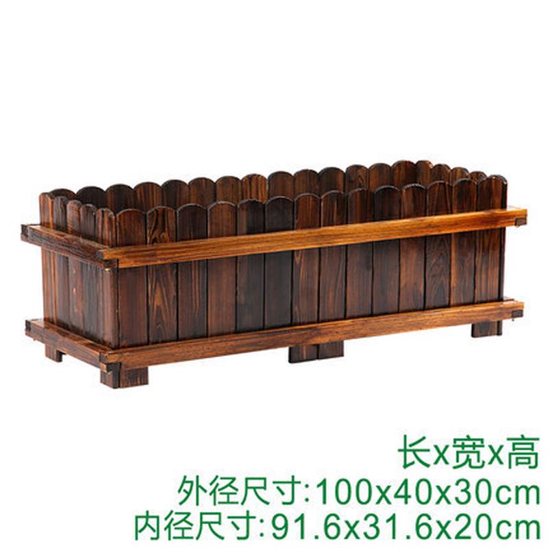 youka防腐木护栏式圆头大户外花箱庭院阳台市政绿化种植大花槽