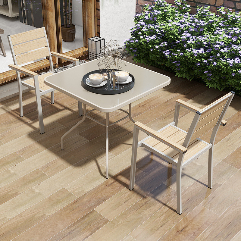 户外桌椅塑木三五件套庭院防腐防水防晒组合露天室外休闲阳台花园