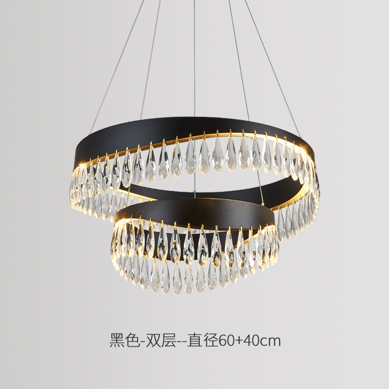 轻奢水晶吊灯水滴套餐组合波浪形奢华吊灯创意家装简约灯具