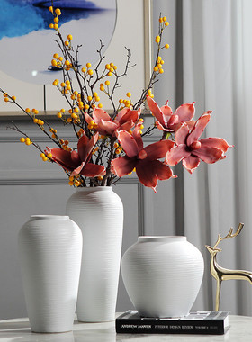 现代简约景德镇陶瓷花瓶摆件客厅电视柜仿真装饰插花摆设家居饰品