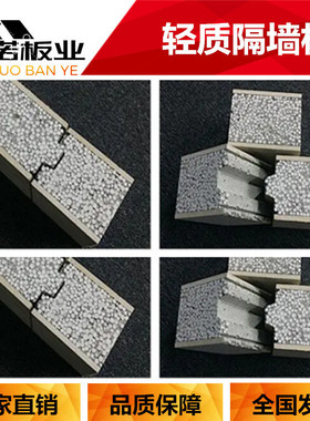 ALC复合轻质隔墙板蒸压加气EPS聚苯颗粒夹芯隔墙板GRC空心隔音板