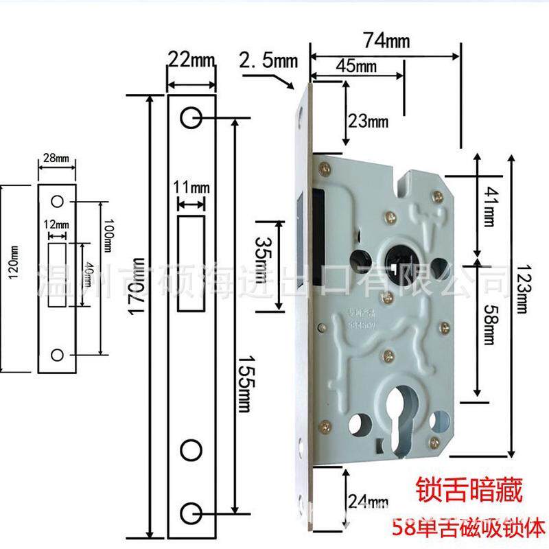 执手门锁青门锁欧式欧式磁吸执手古铜锌合金门把手锁磁吸面板锁